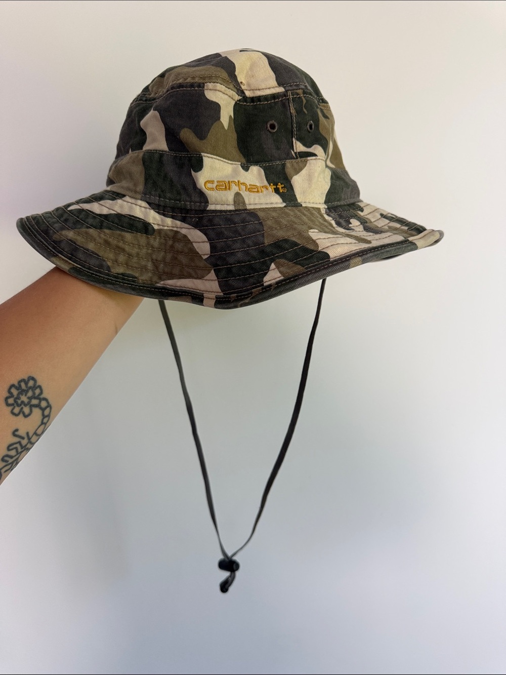 Carhartt 100% Cotton Camo EMBROIDERED Bucket Hat - Green Camo - OS